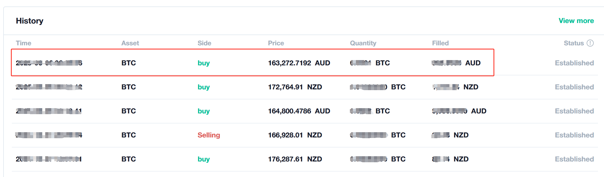 Buy history on web